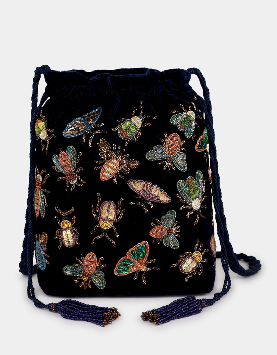 Insect Velvet Bucket Bag