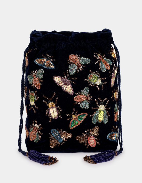 Insect Velvet Bucket Bag