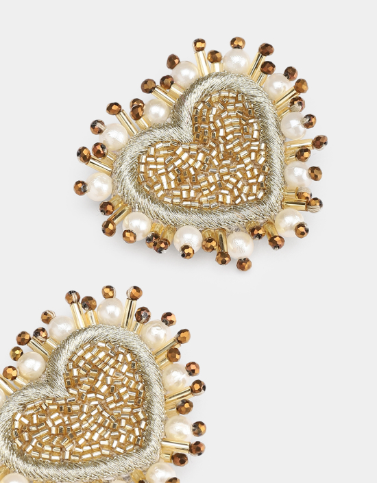 Pearl Heart Earrings