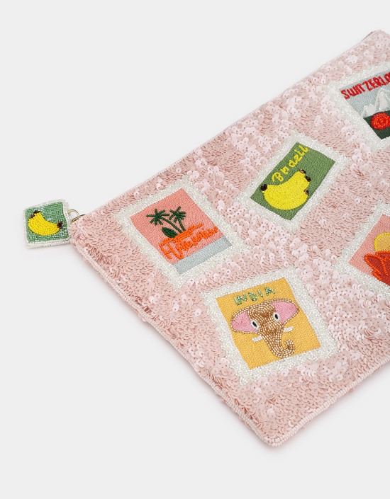 Stamps Sequins Pouch