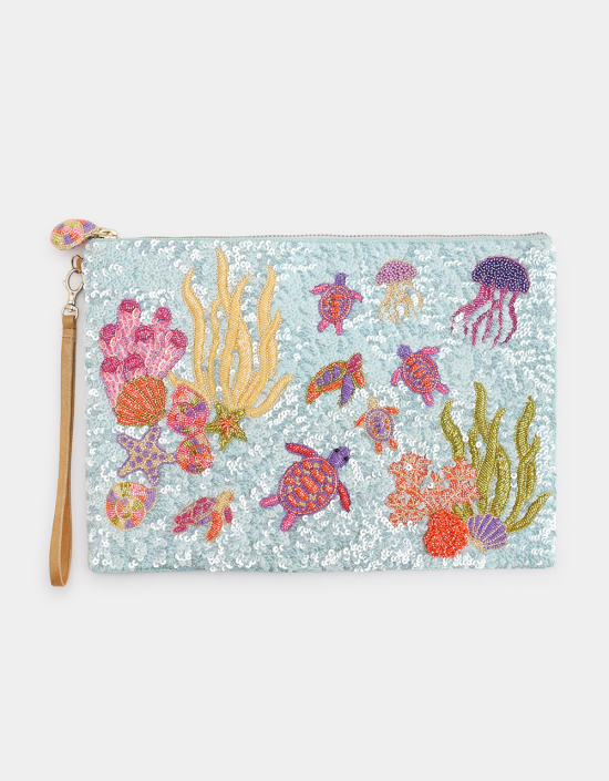 Coral Reef Sequins Pouch