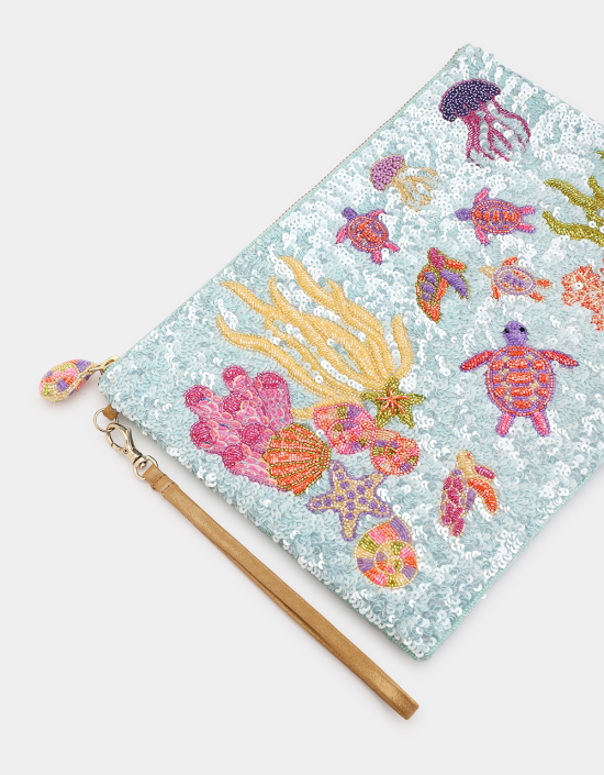 Coral Reef Sequins Pouch