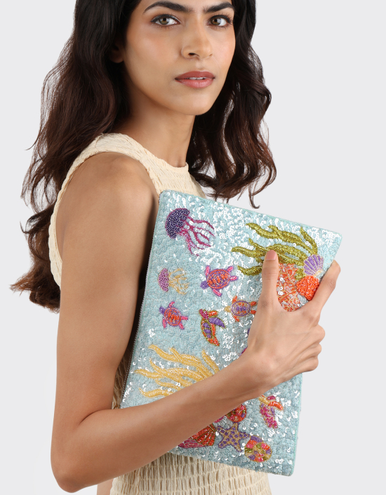 Coral Reef Sequins Pouch