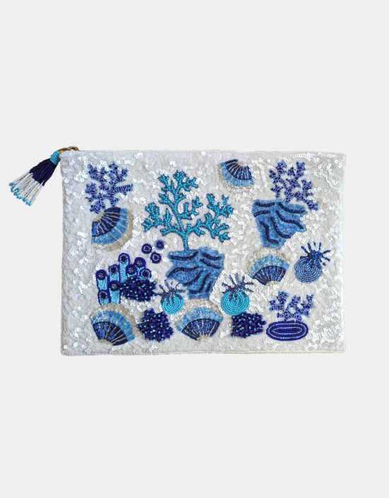 Coral Sequins Jewelry Bag