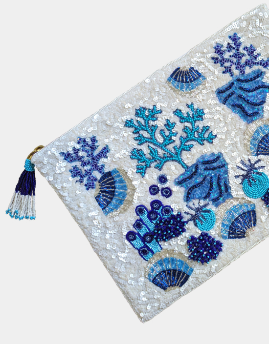 Coral Sequins Jewelry Bag