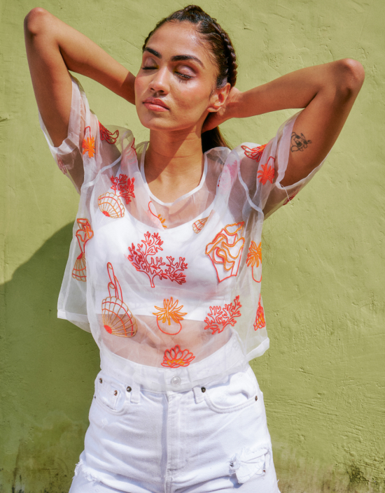 Coral Organza T-shirt