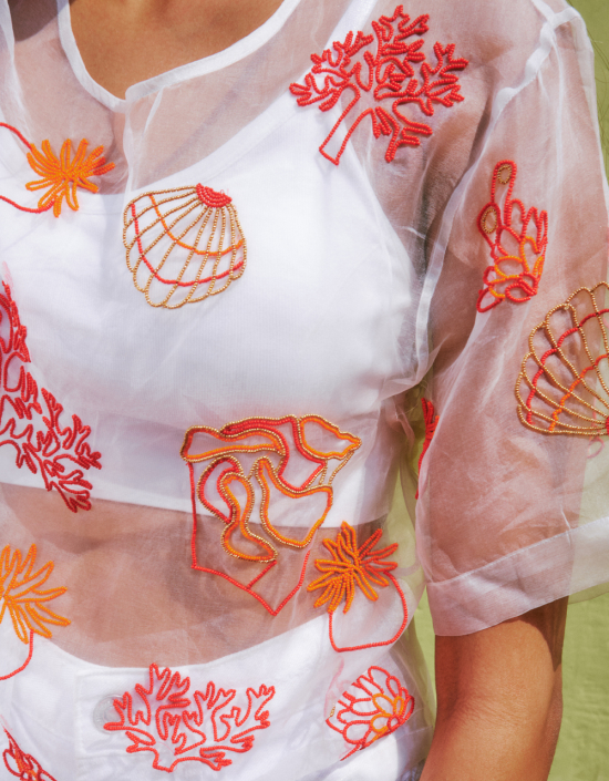 Coral Organza T-shirt