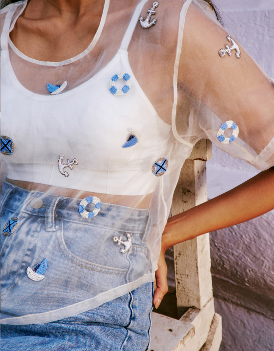 Nautical Organza Top